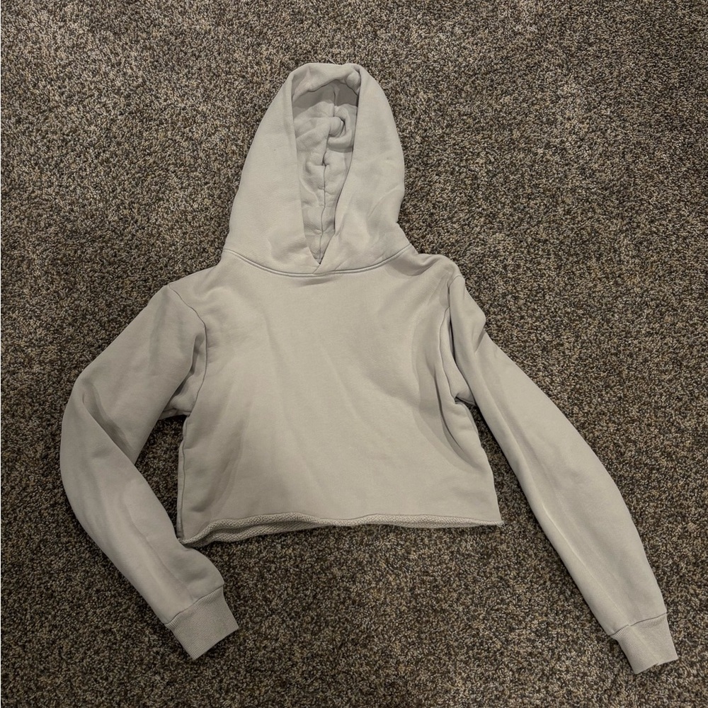 Grey Cropped Hoodie
